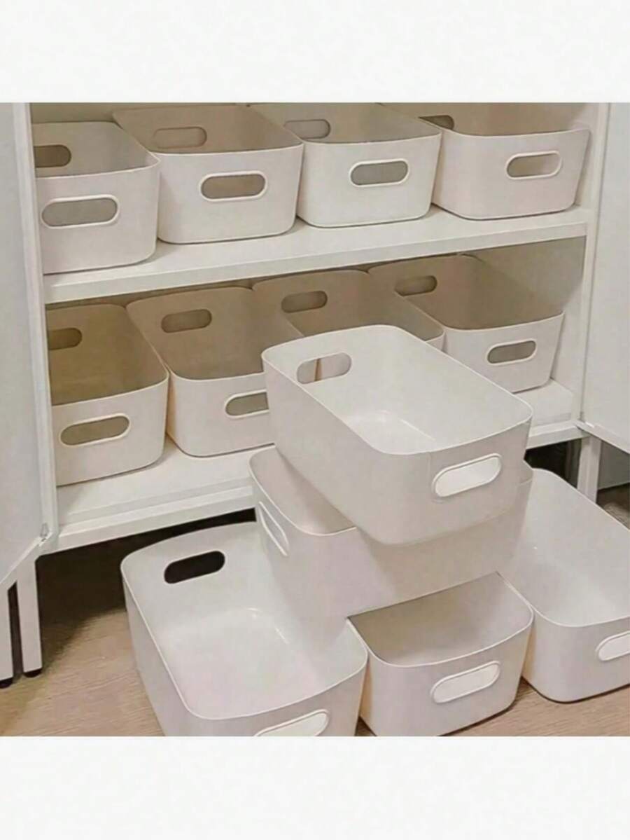 6/10 Set Kotak Penyimpanan Multifungsi - Cocok untuk Menyimpan Kosmetik, Makanan Ringan, dll. - Terbuat dari Bahan Plastik, Dapat Digunakan di Dapur, Kamar Mandi, dan Asrama - MultiWarna - View 1