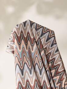 Optris 彩色条纹复古印花V领露背吊带短款上衣搭配高开衩直筒裙两件套，适合夏季、度假、海滩、音乐节、日常休闲穿着。 - 彩色 - 查看 8