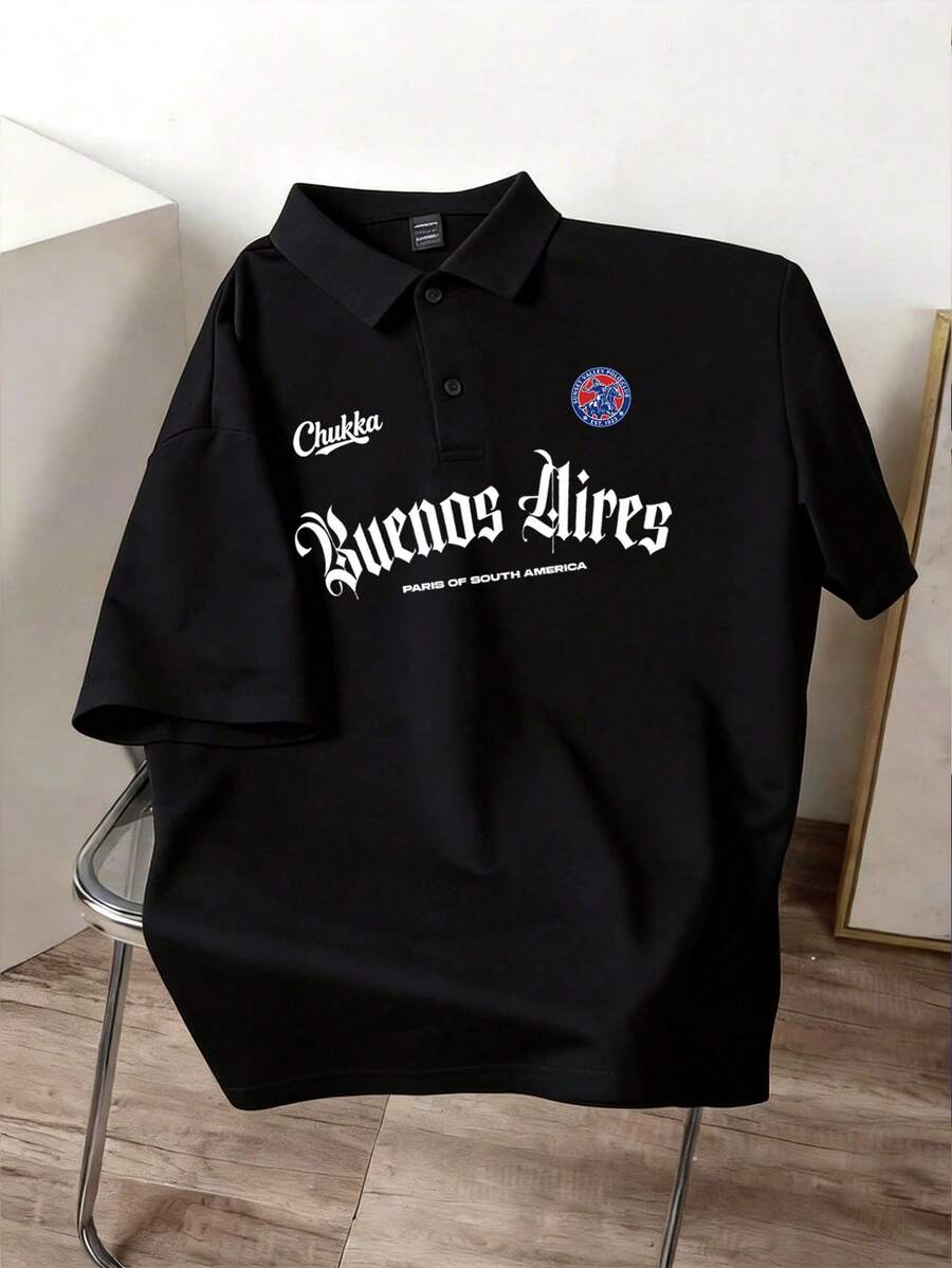 Manfinity Joysei Black Fitted Polo Shirt For Men - Black - View 1
