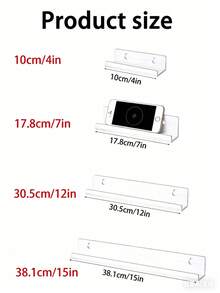 2/4 Kệ trưng bày/kệ sách treo tường hình chữ U trong suốt bằng acrylic, không cần khoan, thích hợp cho phòng ngủ, phòng khách, phòng học, văn phòng, trang trí nhà hiện đại, tiết kiệm không gian, lý tưởng để đựng sách, ảnh, đĩa than, đồ dùng sắp xếp đồ đạc. - Trong sáng - Xem 10