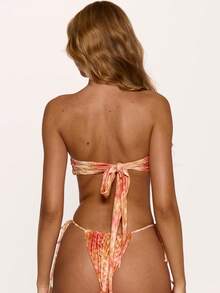 MUSERA Quần bikini hai mảnh buộc dây bên hông, in họa tiết vảy cá, chỉ bán quần bơi, thích hợp đi biển, đi chơi, nghỉ mát, mùa hè, màu xanh đậm. - Nhiều màu - Xem 4