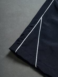 Manfinity Hypemode Herren minimalistische Liniendruck Lässig Shorts - marineblau - Übersicht 4