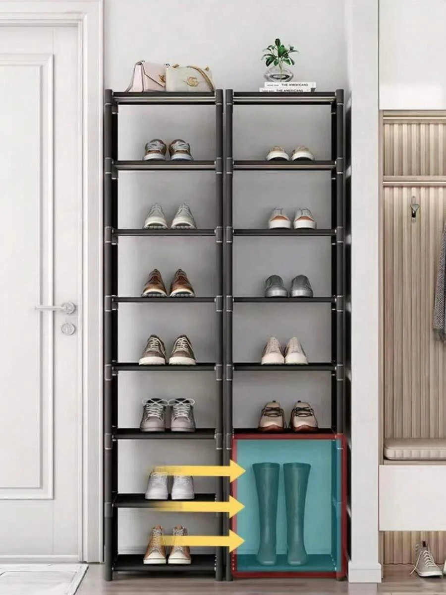 1 Kệ giày 8 tầng điều chỉnh được - Lắp ráp không cần dụng cụ, tiết kiệm không gian, phù hợp cho hiên nhà, ký túc xá và tủ quần áo | Kệ đựng giày thể thao nhiều tầng chắc chắn, dùng được cho cả nam và nữ | Thiết kế hiện đại mỏng nhẹ, màu trắng/đen - Chứa được 12-24 đôi giày | Chống trượt và chống gỉ - Rất phù hợp cho căn hộ và không gian nhỏ! - Nhiều màu - Xem 1