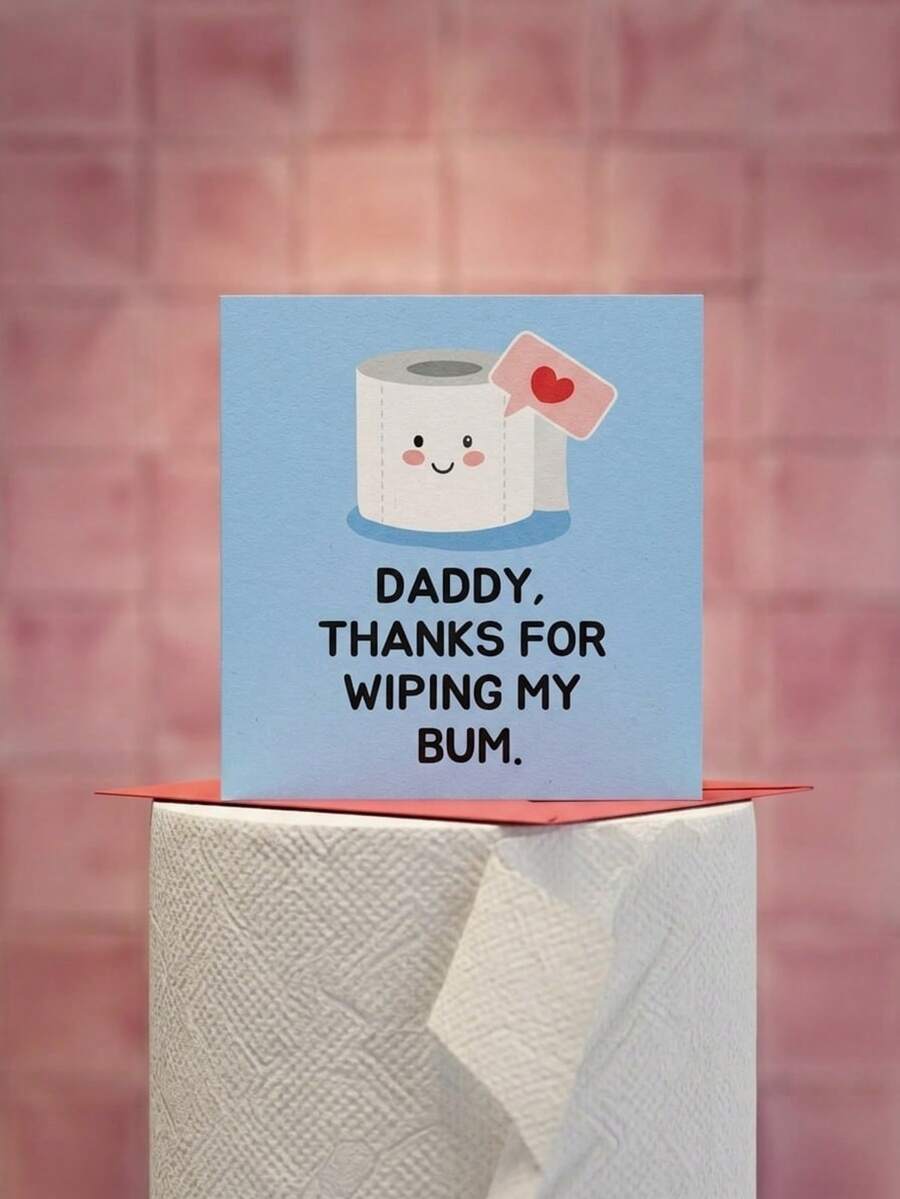 Joivida 1 pièce Carte de remerciement pour papa, message humoristique "PAPA, MERCI D'AVOIR ESSUYÉ MON CUL", très adapté pour la Fête des Pères, les anniversaires et les lettres de remerciement, cartes de vœux pour petites entreprises, cadeaux uniques, le meilleur choix idéal pour offrir des cadeaux - Carte de fête des pères - Voir 1