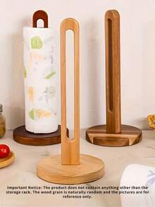 1 Wooden Tissue Holder, Kitchen Tissue Box, Countertop Tissue Holder With Weighted Base, Heavy-Duty Countertop Storage Rack, Space-Saving Tissue Holder, Desktop Storage Device, Modern Kitchen Accessories, Kitchen Supplies, Kitchen Storage Accessories - Multicolor - View 4