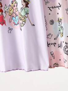 2pcs Baby Girls' Cute Cloud Sleeping Pattern Full Cloud Print Cuff Hem Nightgown Set - Multicolor - View 6