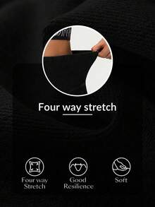 Flexra High Stretch Fitted Versatile Yoga Multi-Pocket High Waist Women Denim Shorts - Black - View 8