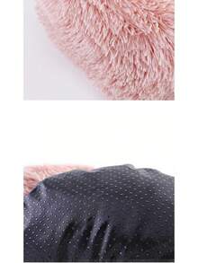 1 pieza Cama de perro de peluche largo, casa de mascotas cálida y acogedora, nido de gato transpirable para perros y gatos pequeños, medianos y grandes, cama para mascotas para dormir en interiores en todas las estaciones - Rosa - Ver 4