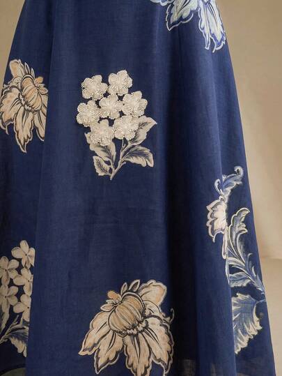 Anewsta Vestido de tirantes finos con estampado floral elegante para mujeres