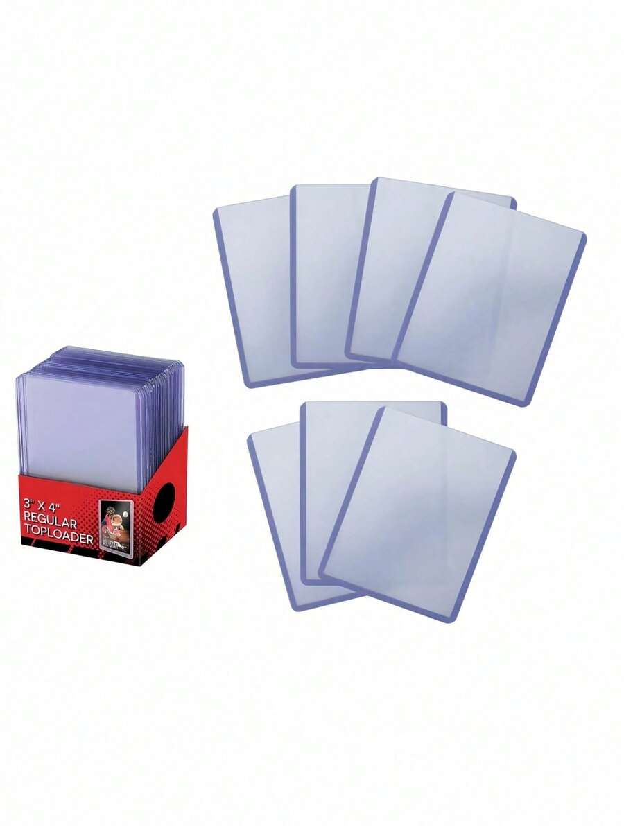 Túi bảo vệ thẻ bóng chày sọc xanh trắng, làm bằng nhựa cứng, chất lượng cao, thích hợp cho thẻ giao dịch, thẻ thể thao, thẻ bóng chày, thẻ bóng đá, v.v., đóng gói trong túi PP (không kèm hộp carton). - Nhiều màu - Xem 1