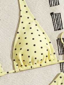 Swim Basics Women's Two Pieces Polka Dot Print Bikini Set, Casual Vacation Style - Multicolor - View 6