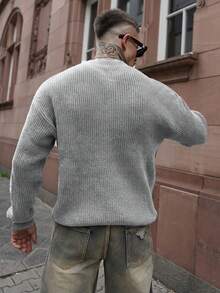 Artur Kramer 男士轻薄毛衣，时尚薄款针织套头衫，休闲美式风格，适合初秋/冬季穿着 - 深灰色 - 查看 2