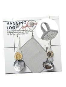 Alfombrilla de secado de platos de microfibra de 24x17 pulgadas, almohadilla absorbente para escurridor de platos, tapete de cocina para encimera, secado rápido, antideslizante, toalla de cocina reutilizable, almohadilla absorbente de agua para platos, tazas, utensilios, fácil de limpiar, accesorios de cocina, artículos esenciales para el hogar, opciones de varios tamaños, protege las encimeras, material de microfibra, alfombrilla de cocina duradera - Gris Claro - Ver 6
