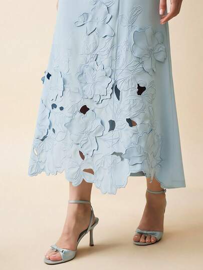 Anewsta Đầm nữ cao cấp, thanh lịch, thiết kế tinh tế với họa tiết hoa thêu 3D, thích hợp cho đi chơi, dự tiệc, các dịp trang trọng và đám cưới.