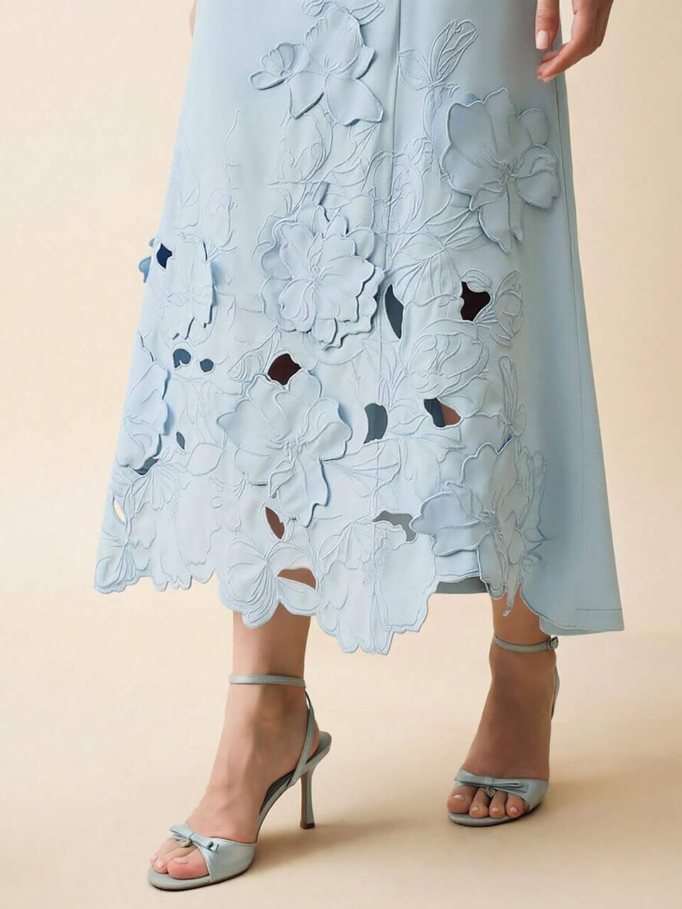 Anewsta Vestido de mujer de diseño elegante y de alta gama con bordado floral 3D, adecuado para salir, fiestas, ocasiones formales, bodas