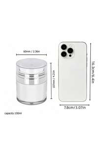1 个真空泵罐，15ml/30ml/50ml100ml 泵分配器，真空化妆品霜分配瓶，便携式按压泵瓶，用于乳液面部身体护手霜防晒霜，卫生清洁，旅行分配瓶圣诞节节日礼物 - 白色 - 查看 9