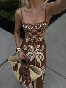 Aloruh Đầm mùa hè kiểu boho thời trang, không tay, dây mảnh, khoét eo. - Nhiều màu - Xem 1