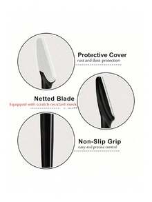 60/30Pcs Portable Hair Removal Device, Suitable For Both Men And Women, Facial Shaver, Eyebrow Trimmer, Facial Skin Smoothing Tool, Hair Removal Device With Anti-Scratch Blade Mesh. - Beige - View 5