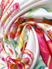 Franclia Blouse décontractée à col V, imprimé fruits, animaux, fleurs et papillons, blocs de couleurs, élégante et mignonne, style rétro, pour vacances et plage, taille grande, printemps/été - Multicolore - Voir 3
