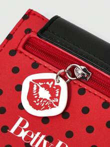 Betty Boop | ROMWE Betty Boop & ROMWE Cartoon Printed Card Bag, Polka Dot Printed Portable Storage Card Bag - Big red - View 7