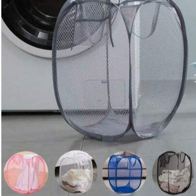 2 giỏ đựng quần áo bẩn cỡ lớn có tay cầm – Giỏ lưới gấp gọn để đựng quần áo bẩn