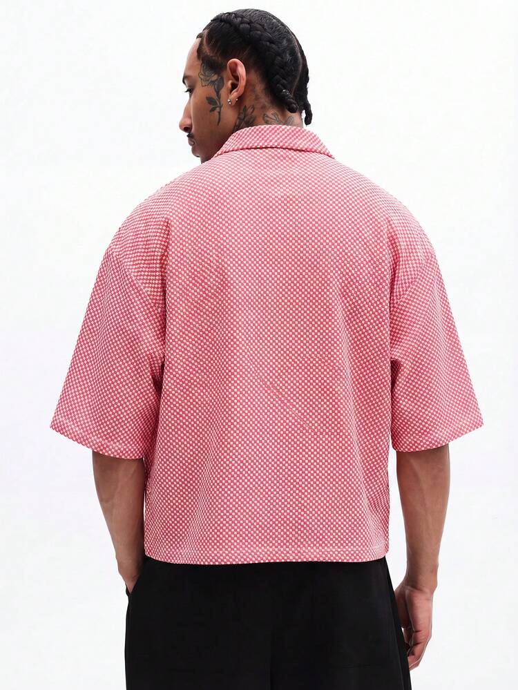 Rotes Kurzarmhemd mit -Karo