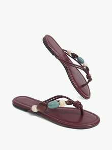 Sandal cao gót nữ - Màu Đỏ Sâu - Xem 5