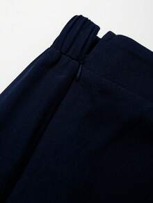 GlowEve CURVE Elegant Sleeveless Blazer And Loose Shorts - Navy Blue - View 8