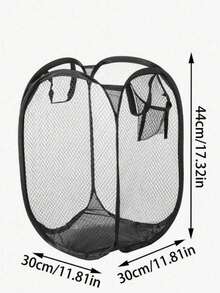 2pcs Large Capacity Pop-Up Laundry Hamper With Handles – Foldable Mesh Laundry Basket For Dirty Clothes Storage - Multicolor - View 3