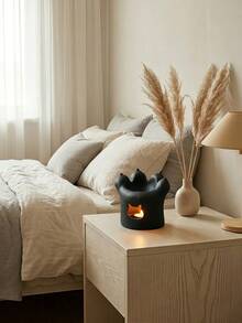 Cirelle 1pc Black Cat Paw Shaped Ceramic Aroma Stove, Cute Cat Silhouette Cutout Wax Melt Warmer, Handmade Textured Candle Holder For Essential Oil Diffuser, Tabletop Decorative Aroma Stove For Bedroom Living Room Yoga Spa, Ideal Gift For Cat Lovers, Housewarming, Birthday, Valentine's Day, Holiday Party Favors - multicolor - View 9