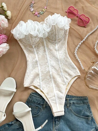 Soleia Áo liền thân cúp ngực xếp ly cỡ lớn dành cho kỳ nghỉ xuân/hè, tiệc tùng, hẹn hò, trà chiều, lễ hội âm nhạc, bãi biển, trang phục mùa hè, phong cách boho, đi nghỉ mát, chất liệu móc len, vải lanh.