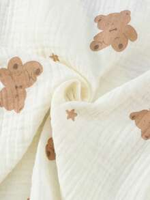 Bộ 3 món đồ ngủ hình gấu dễ thương bằng vải cotton mềm mại và thoải mái. - Màu be - Xem 6