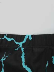 Manfinity Swimmode Men's Allover Print Beach Swim Trunks - Black - View 6