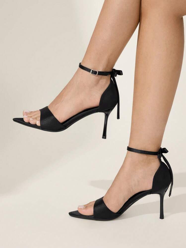 CUCCOO CHICEST Women's Pointed Toe Bowknot Strap High Heel Sandals, Sexy Elegant Stilettos For Summer, Suitable For Formal Occasions, Parties, Weddings, Dates, Afternoon Tea Summer Shoes