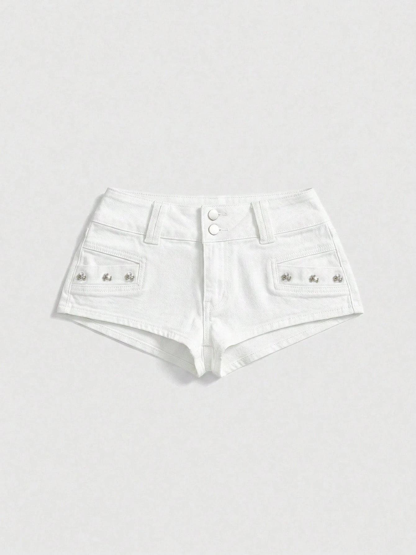 Sheinxhitomi Romwe Vintage Distressed Low Waist Sexy Studded Skull Women’S