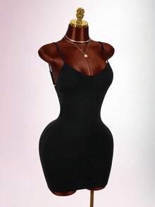 Amplova Women's Solid Color Backless Sexy Spaghetti Strap Mini Dress - Black - View 6