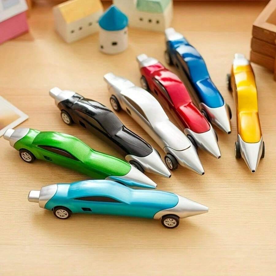 4 Creative Car-Shaped Ballpoint Pens, Suitable For Students, Christmas Gift (Colors Are Random) - Multicolor - View 1