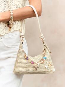 白色草編包橫紋彩色鏈海星