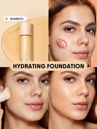 SHEGLAM Skinfinite 保濕粉底液-竹纖維持久全遮瑕不褪色無瑕粉底液保濕全遮瑕隱形毛孔遮瑕膏不褪色持久無孔無瑕不油膩液體粉底液輕盈柔軟粉底液 品牌 美容 化妝 化妝品 適合女性與女孩 完美搭配夏季春季 Y2K 時尚 流行 生日 母親節禮物 假期 派對準備就緒 最佳顏色