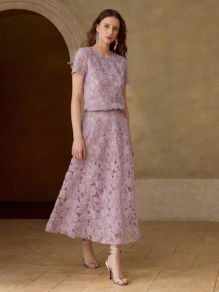 WOMEN'S ELEGANT FLORAL PATTERN SKIRT
