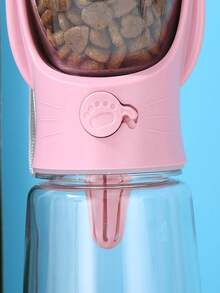 1pc Detachable Solid Color Pet Travel Bowl For Cat And Dog For Outdoor Food Feeding Water Bottle Camping - Pink - View 8