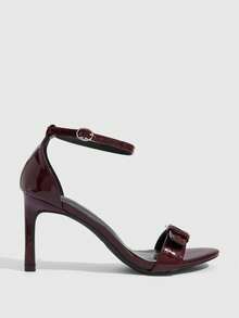 CUCCOO SZL Women's Shoes New Open-Toe Fashion Round Toe With Sexy Elegant Burgundy Versatile Stiletto European And American High-Heeled Sandals Summer - Burgundy 662 - View 2