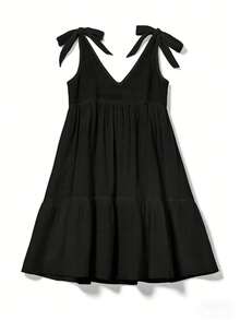 Swim Vcay Summer Outfits For Women Simple Solid Color Women's Sleeveless Cover Up For Daily Wear Summer - Black - View 7