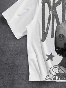 Manfinity ZONE917 OEM Digital Full Print Loose Cropped T-Shirt (High Quality) - White - View 4