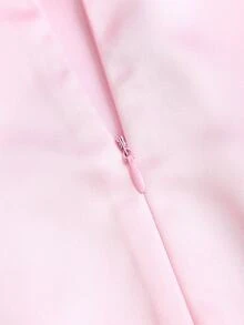 Sweetra 缎面蕾丝拼接蝴蝶结装饰V领露背A字迷你连衣裙，女士春夏款，适合度假、海滩、优雅派对、浪漫约会、日常百搭。 - 粉色 - 查看 9