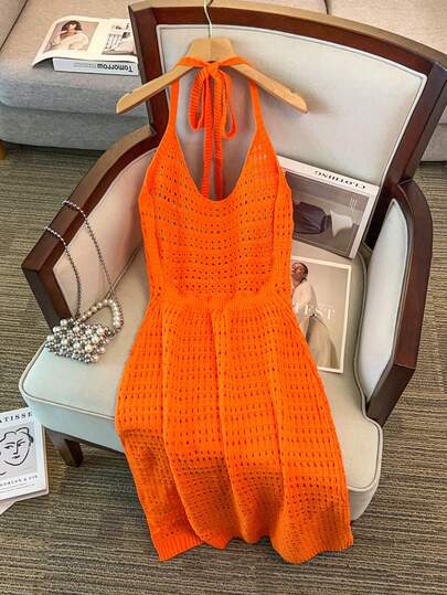 GlowEve CURVE Đầm khoét lỗ cỡ lớn, áo khoác dệt kim mỏng nhẹ cho kỳ nghỉ biển, mùa xuân/hè.