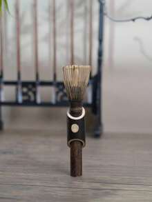 Long-Handled Tea Whisk (With Headrest), 15 Cm. Bamboo 'cha-Sen' Tea Utensil, Available In White Or Purple Bamboo. Long-Handled Tea Whisk With Headrest, Handcrafted From Golden Bamboo. Long-Handled Whisk For Matcha - Multicolor - View 4