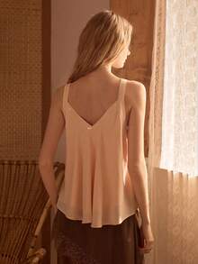 MOTF STUDIO DAMTOPP MED BRODERAD PÄRLOR I CHIFFON, VÅR/SOMMAR - Rosa - Visa 8