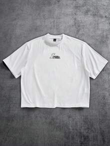 Manfinity ZONE917 OEM Digital Full Print Loose Cropped T-Shirt (High Quality) - White - View 2