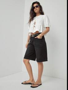 Solezae #QuietLuxury 女士虎眼石宝石装饰方头仿皮黑色人字拖凉鞋 – 优雅、精致、舒适 - 棕色 - 查看 3
